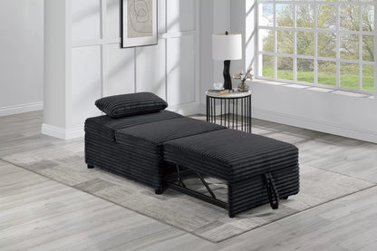 The Pemberton Black Corduroy Convertible Sleeper Chair - view 6