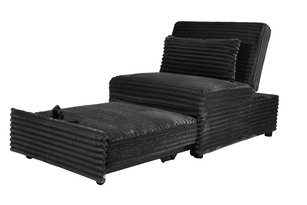 The Pemberton Black Corduroy Convertible Sleeper Chair - view 12