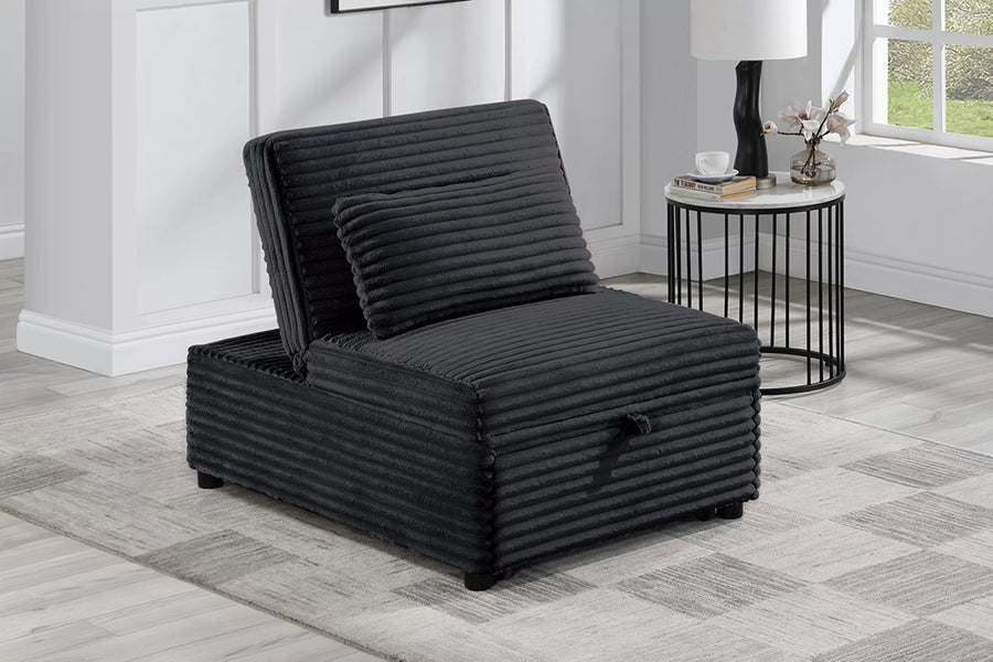 Sofá Cama Pemberton Negro de Pana Convertible