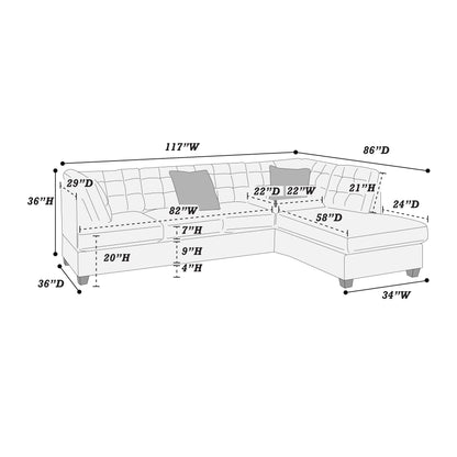 The Whitaker Truffle Sectional – 2 Piece