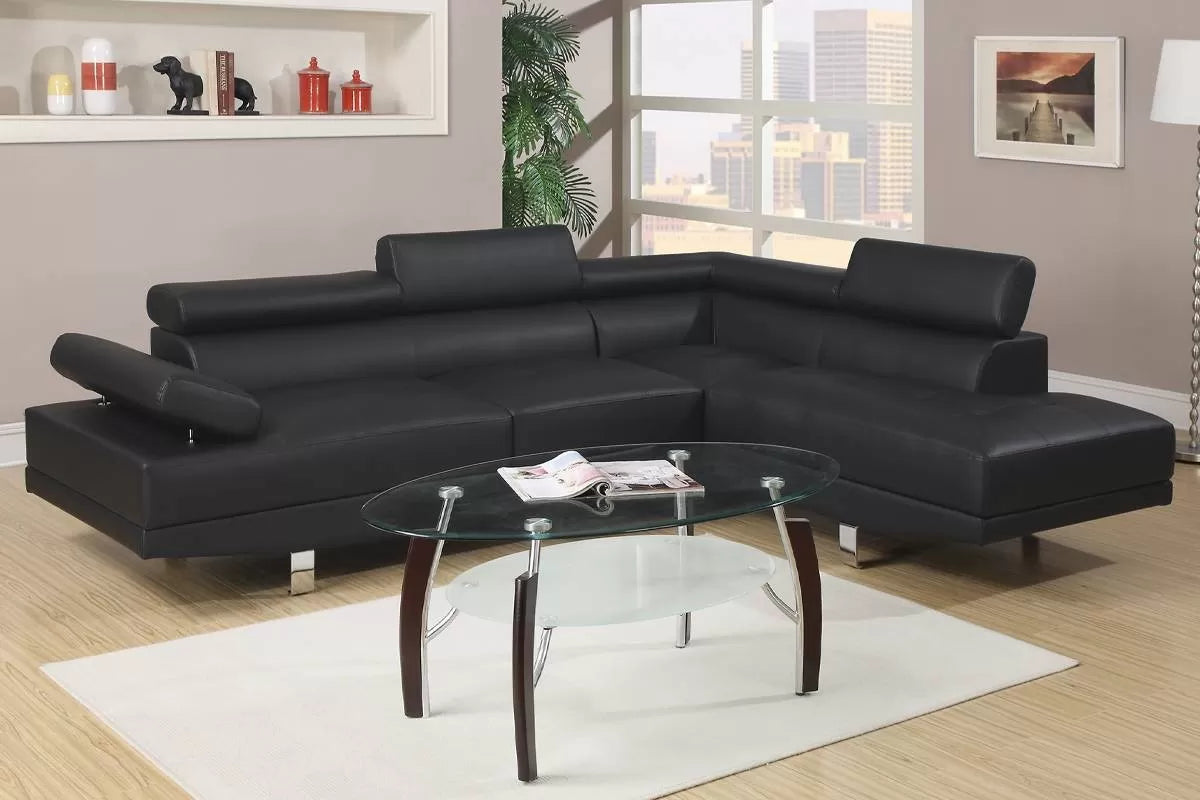 The Beckett Black Sectional – 2 Piece