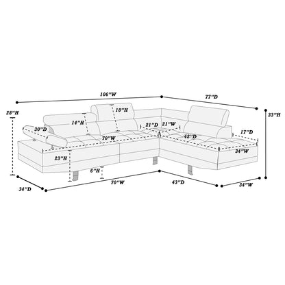 The Beckett White Sectional – 2 Piece - view 4