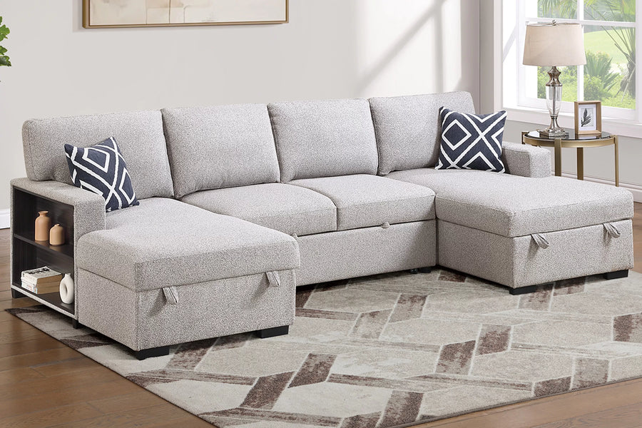 Seccional Sinclair Beige Convertible – 3 Piezas