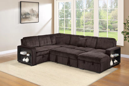 The Beaumont Coffee Jumbo Corduroy Convertible Sectional – 4 Piece - view 2