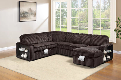 The Beaumont Coffee Jumbo Corduroy Convertible Sectional – 4 Piece - view 3