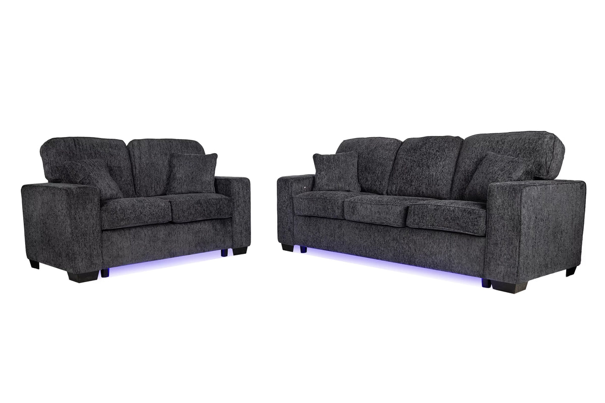 Bellamy Black Sofa Set – 2 Piece - alternate view 1