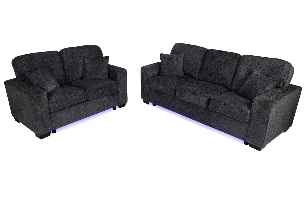 Bellamy Black Sofa Set – 2 Piece - alternate view 2