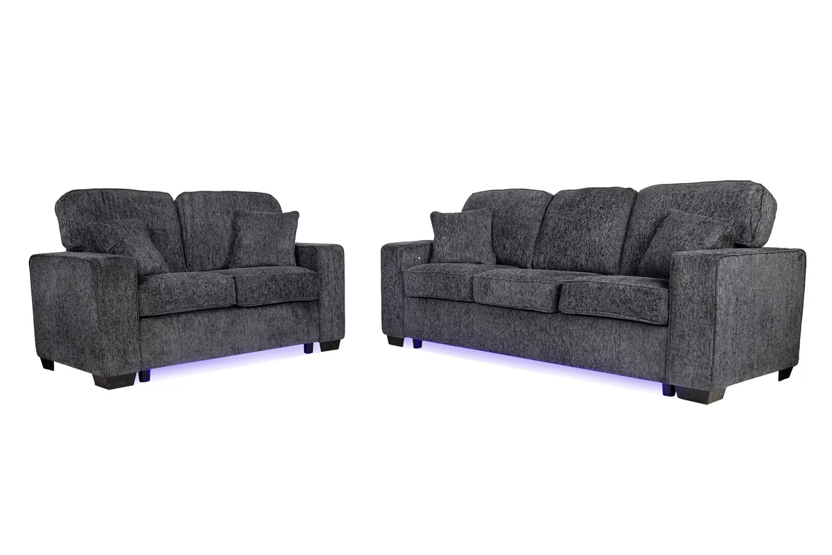 Bellamy Dark Gray Sofa Set – 2 Piece - alternate view 1