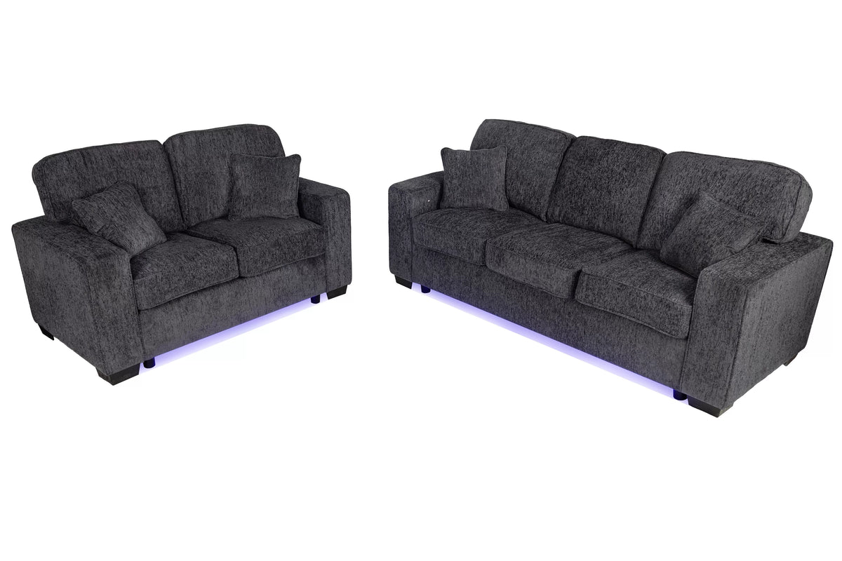 Bellamy Dark Gray Sofa Set – 2 Piece - alternate view 2