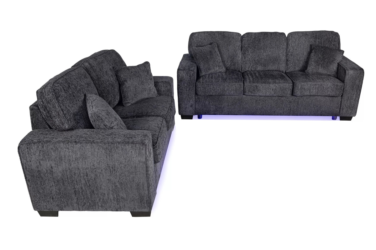 Bellamy Dark Gray Sofa Set – 2 Piece - alternate view 3