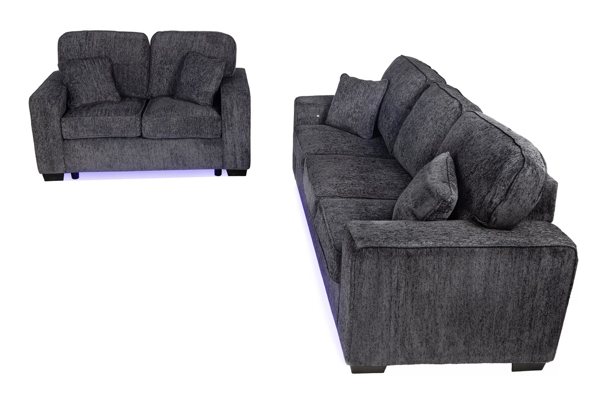 Bellamy Dark Gray Sofa Set – 2 Piece - alternate view 4