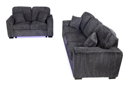 Bellamy Dark Gray Sofa Set – 2 Piece - alternate view 4