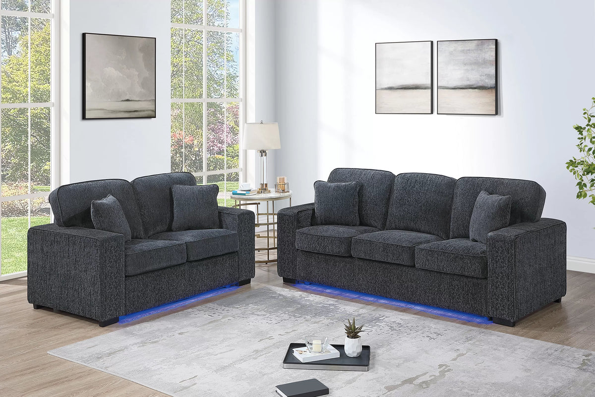 The Bellamy Dark Gray Sofa Set – 2 Piece