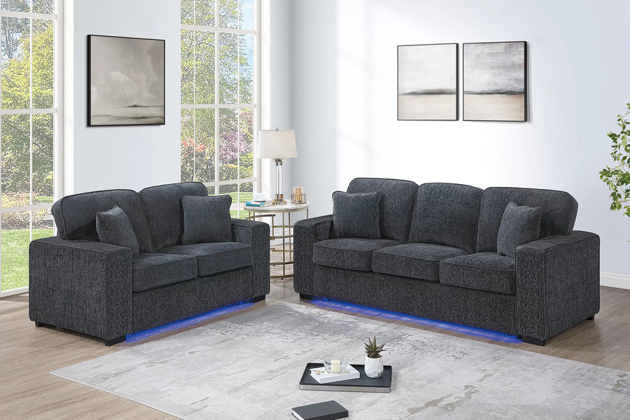 The Bellamy Dark Gray Sofa Set – 2 Piece