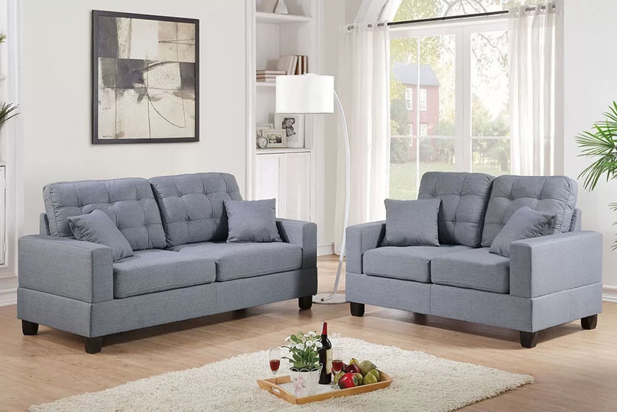 The Sloane Gray Sofa Set – 2 Piece