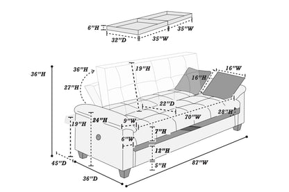 The Fulton Ebony Convertible Sofa - view 10