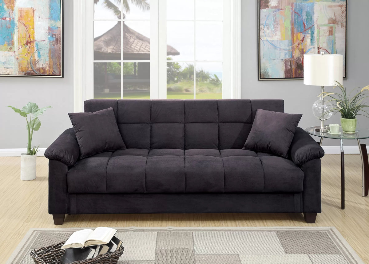 The Fulton Ebony Convertible Sofa