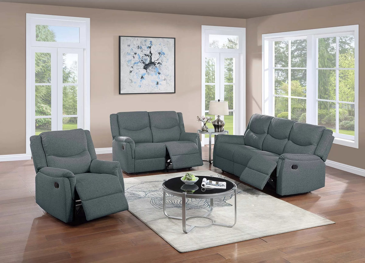 The Darian Dark Gray Burlap Manual Recliner Chair - view 2