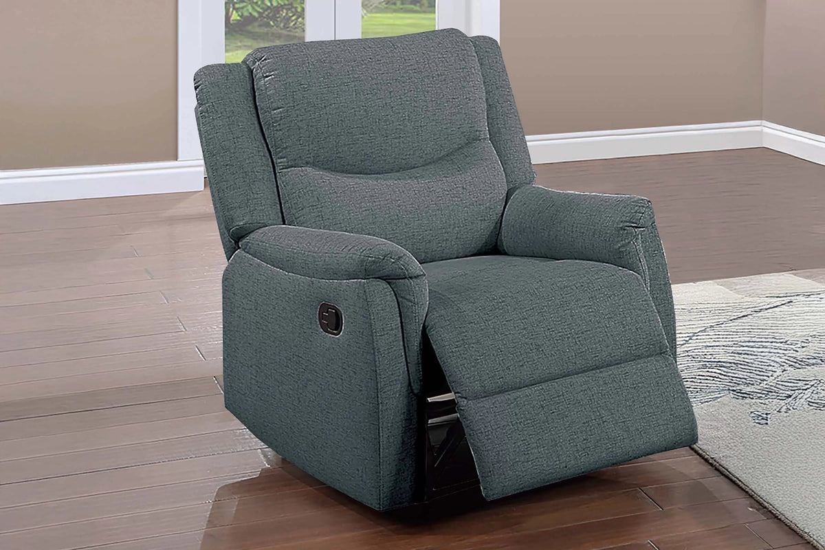 The Darian Dark Gray Burlap Manual Motion Living Room Set – 3 Piece - view 6