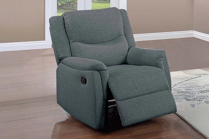 The Darian Dark Gray Burlap Manual Motion Living Room Set – 3 Piece - view 6