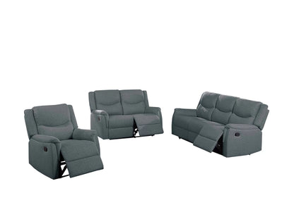 The Darian Dark Gray Burlap Manual Recliner Loveseat - view 4