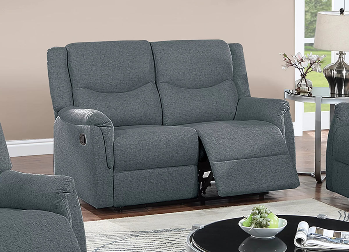 The Darian Dark Gray Burlap Manual Recliner Loveseat - view 1