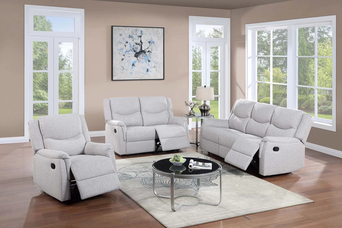 The Darian Sincere Bone Burlap Manual Motion Living Room Set – 3 Piece - view 1