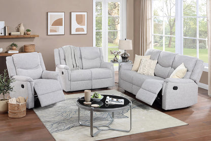The Darian Sincere Bone Burlap Manual Motion Living Room Set – 3 Piece - view 4