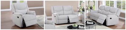 The Darian Sincere Bone Burlap Manual Motion Living Room Set – 3 Piece
