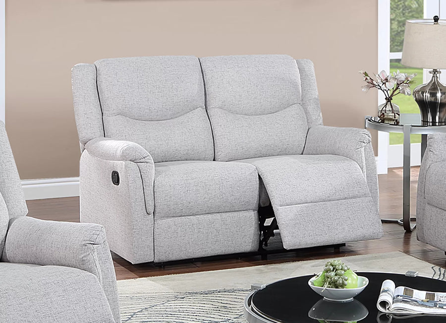 The Darian Sincere Bone Burlap Manual Recliner Loveseat