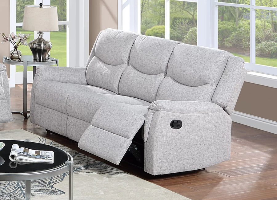 The Darian Sincere Bone Burlap Manual Recliner Sofa