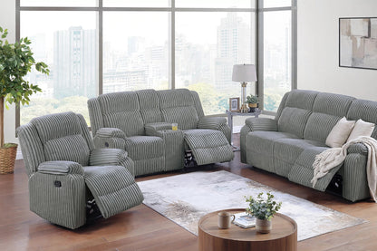 The Winslow Smoke Corduroy Manual Motion Living Room Set – 3 Piece - view 4