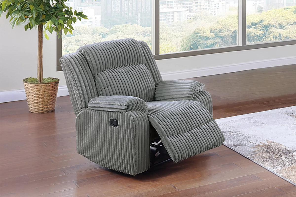 The Winslow Smoke Corduroy Manual Recliner Chair - view 1
