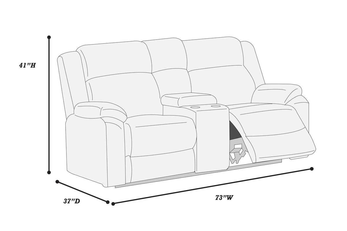 The Winslow Smoke Corduroy Manual Recliner Loveseat with Console - view 5