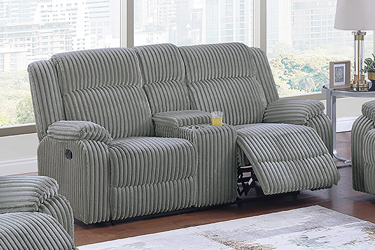 The Winslow Smoke Corduroy Manual Motion Living Room Set – 3 Piece - view 10
