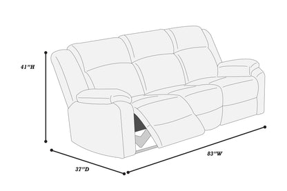 The Winslow Smoke Corduroy Manual Recliner Sofa - view 5