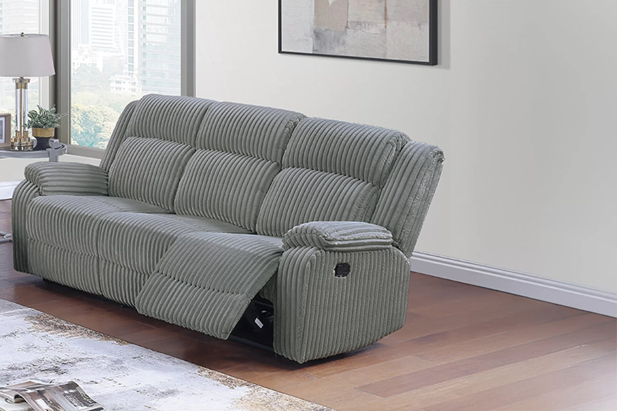 The Winslow Smoke Corduroy Manual Recliner Sofa - view 1