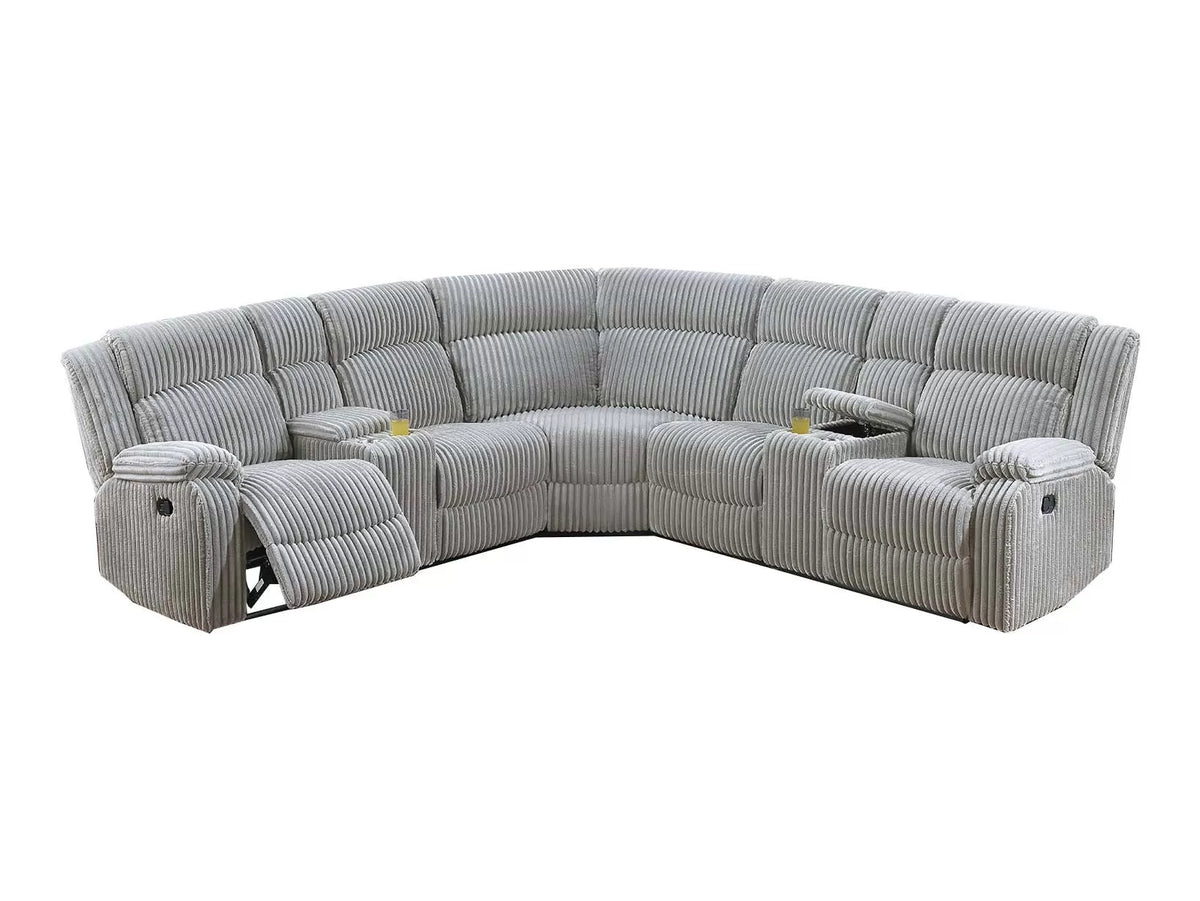 The Winslow Ash Corduroy Manual Reclining Sectional – 3 Piece - view 2