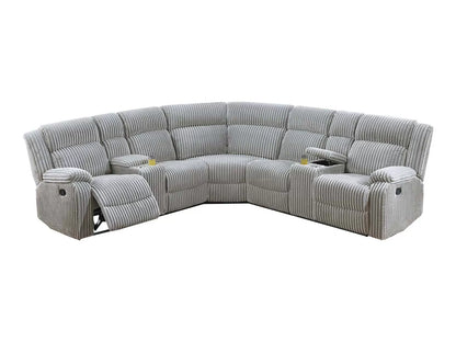 The Winslow Ash Corduroy Manual Reclining Sectional – 3 Piece - view 2
