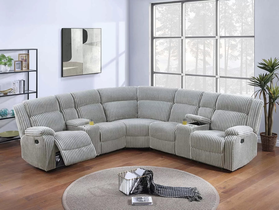 The Winslow Ash Corduroy Manual Reclining Sectional – 3 Piece