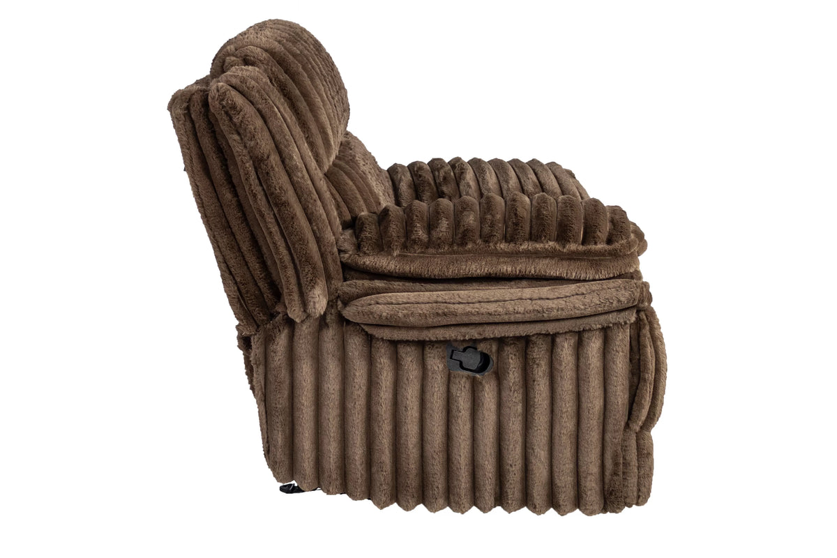 The Quimby Chocolate Corduroy Manual Glider Recliner Chair - view 5