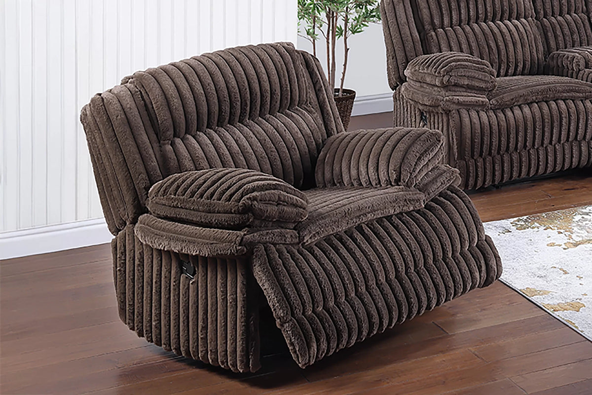 The Quimby Chocolate Corduroy Manual Glider Recliner Chair - view 1