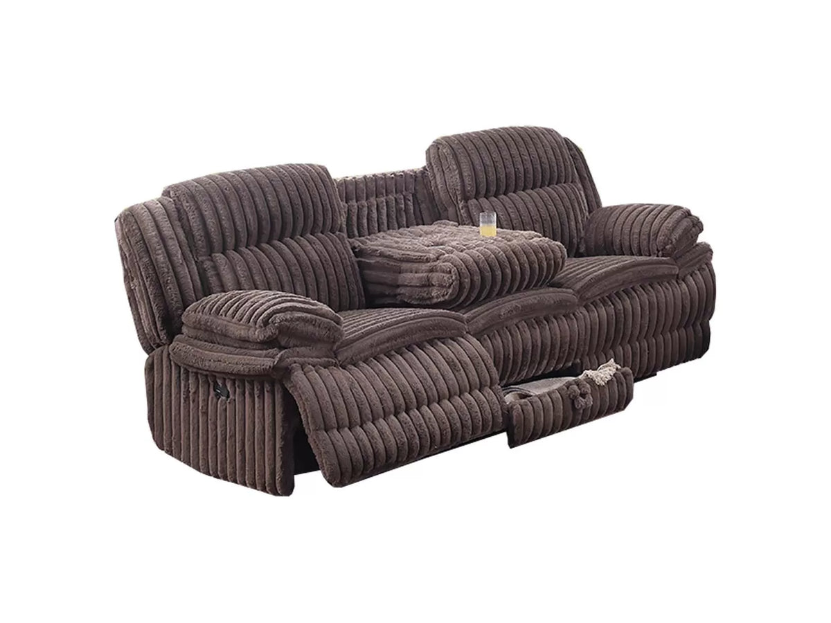 The Quimby Chocolate Corduroy Manual Motion Living Room Set – 3 Piece - view 32