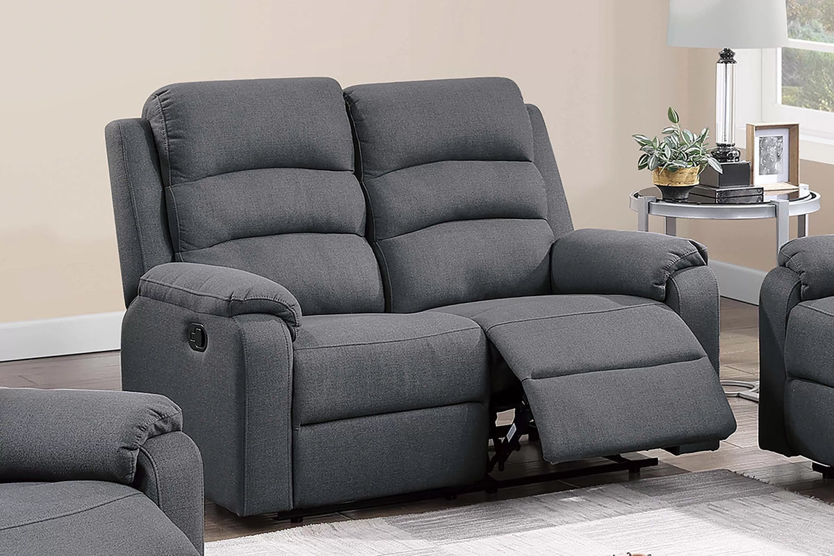 The Marlowe Dark Gray Burlap Manual Recliner Loveseat - view 1