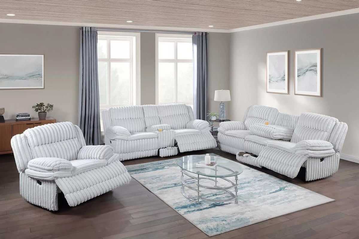 The Quimby Light Gray Corduroy Manual Motion Living Room Set – 3 Piece - view 1