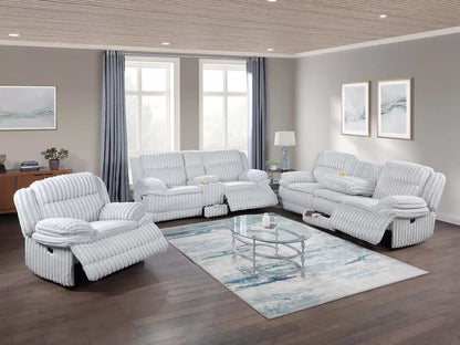The Quimby Light Gray Corduroy Manual Recliner Loveseat with Console - view 2