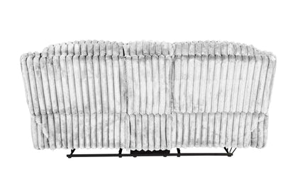 The Quimby Light Gray Corduroy Manual Recliner Loveseat with Console - view 4