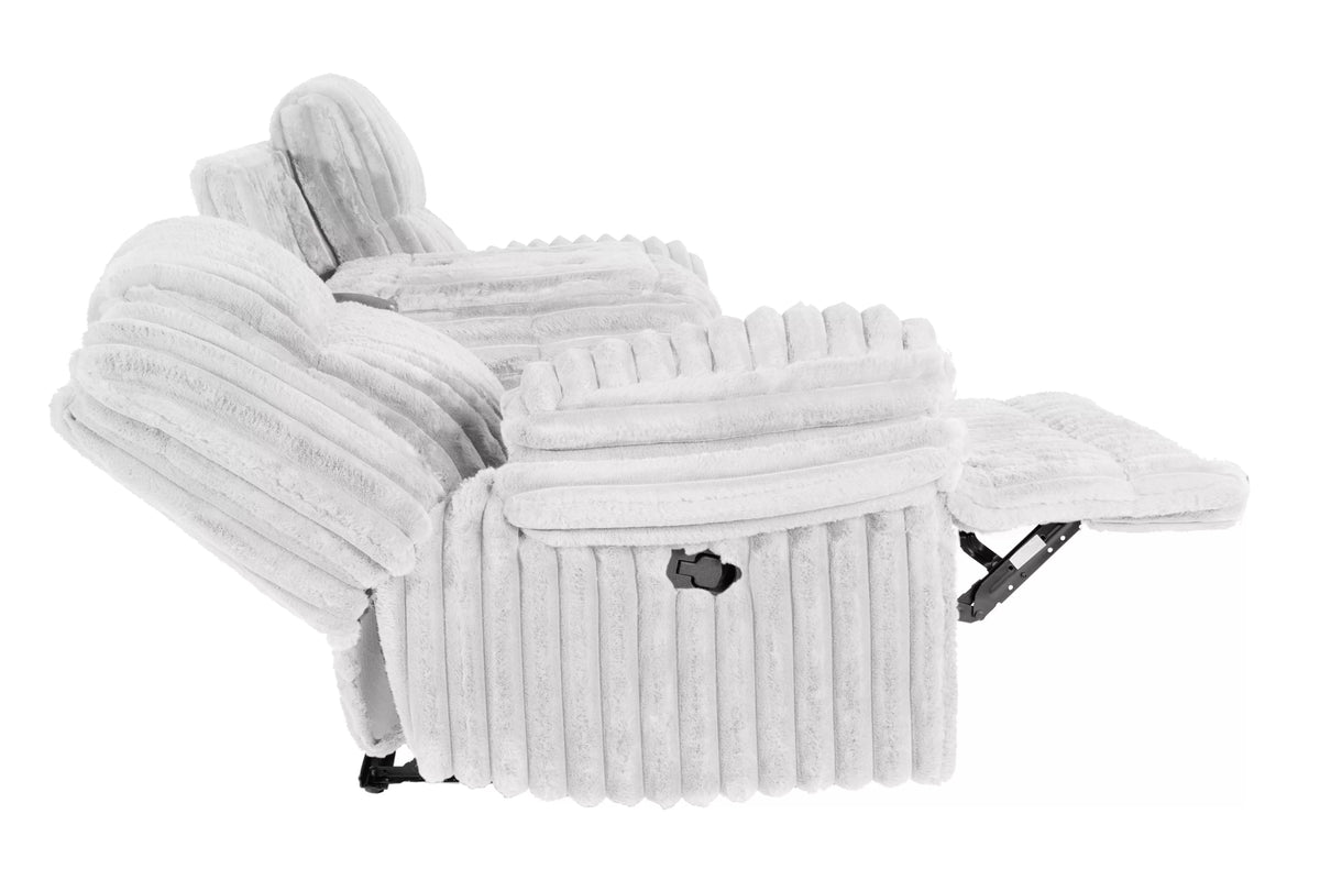 The Quimby Light Gray Corduroy Manual Motion Living Room Set – 3 Piece - view 23