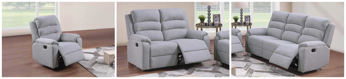 The Marlowe Sincere Bone Burlap Manual Motion Living Room Set – 3 Piece