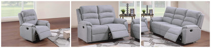 The Marlowe Sincere Bone Burlap Manual Motion Living Room Set – 3 Piece